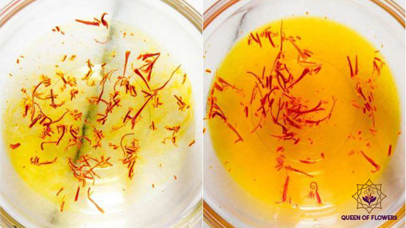 جعلی زعفران ٹھنڈے پانی میں اصلی زعفران سے زیادہ تیزی سے رنگ کھو دیتا ہے