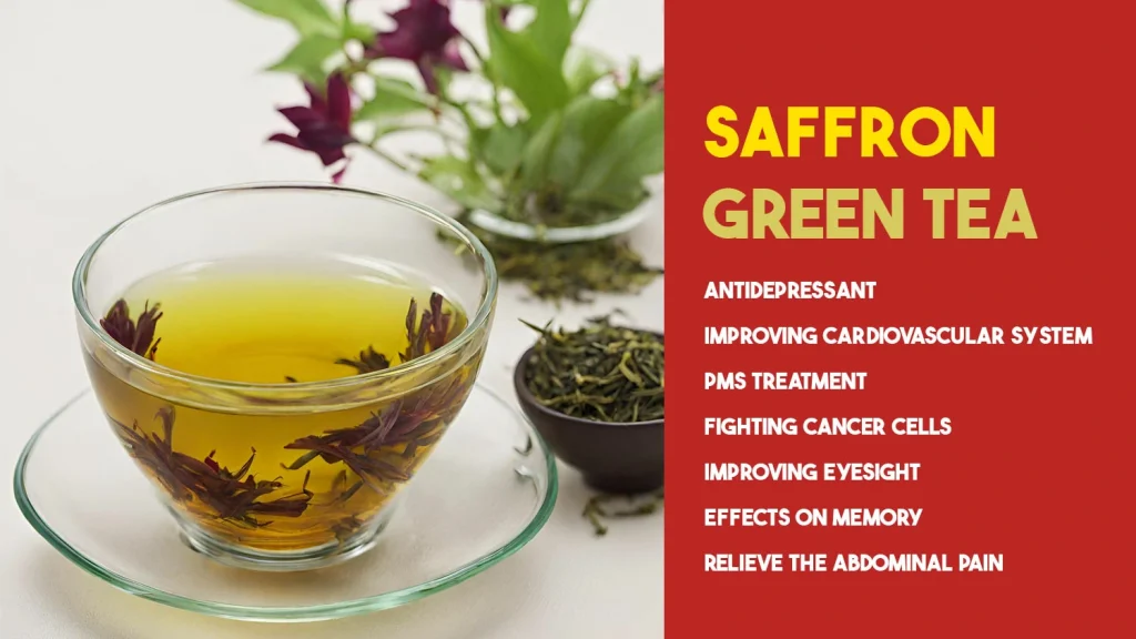 Beneficios del té verde con azafrán